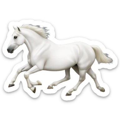 white horse galloping  sticker
