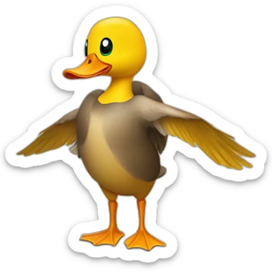 Duck-with-human-arms sticker