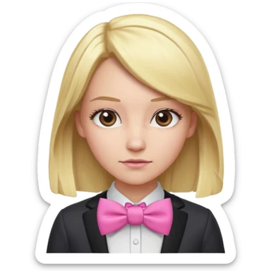 In A Clash Of Clans Aesthetic blonde hair woman with pink bowtie sticker