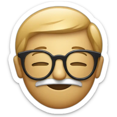 un visage rond avec des lunettes qui fume sticker