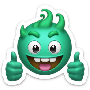 A small video game monster with a thumbs up to signify "GG" (Good Game). sticker