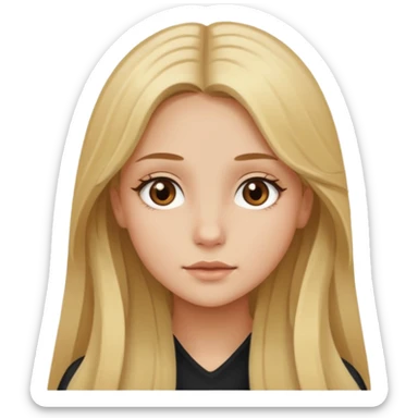 Chica de lentes ojos cafés, cabello largo rubio-castaño aesthetic  sticker