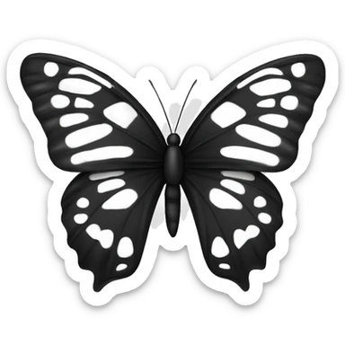 Mariposa color negro y blanco sticker