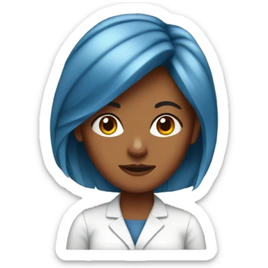 lady with copper hair and blue eyes. teacher sticker