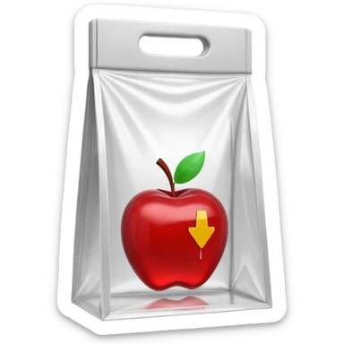 3D render of Evidence Bag inside a clear plastic evidence bag, sterile lighting, forensic crime scene aesthetic, plastic reflection, Apple emoji style, isolated on white background --v 6.0 sticker