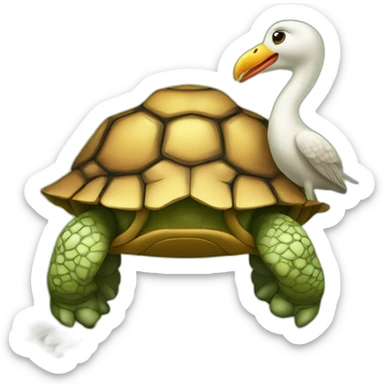oiseau sur tortue sticker