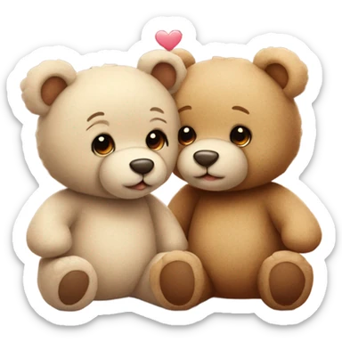 two cute teddy bears in love  sticker