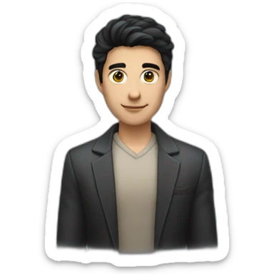 cool salesman with dark hair aged 20 sticker