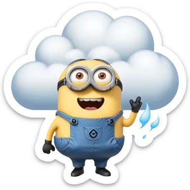 A minion farting a cloud  sticker