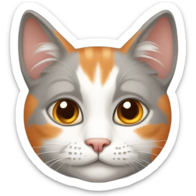 orange gray and white cat sticker