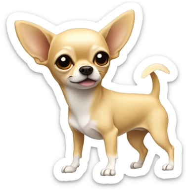 Blonde chihuahua (no white markings) with short hair, big ears, and long legs sticker