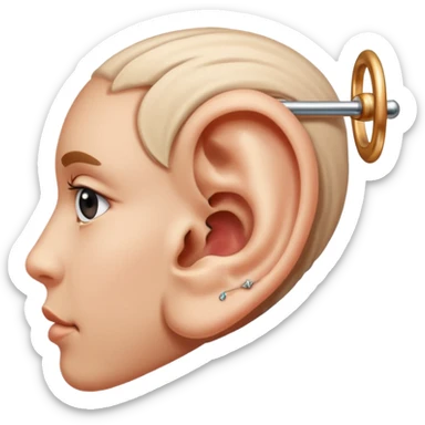 An ear with a double helix and bar piercing  sticker