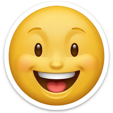laughing face emoji, joyful and bright sticker