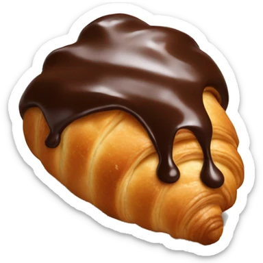 Dripping chocolate croissant  sticker