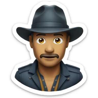 Visage sur le chapeau de ace sticker