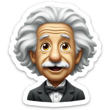 Albert Einstein sticking tongue out sticker