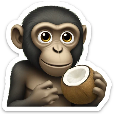 Monkey drinking coconut  sticker
