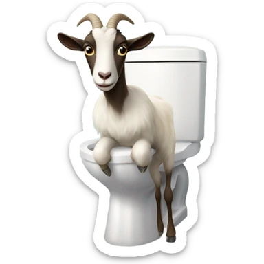 gloria the goat with toilet  sticker