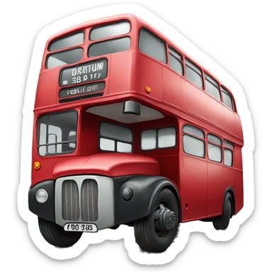 English red bus  sticker