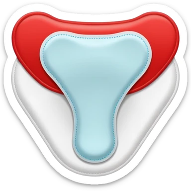 female sanitary pad with visible blood sticker