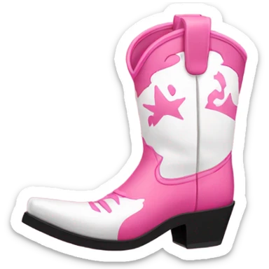 pink and white cowboy boots  sticker