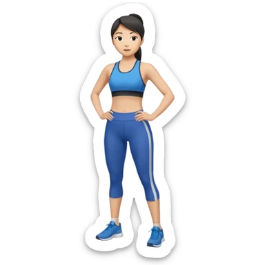 Asian women shining confident full body silm work out sticker
