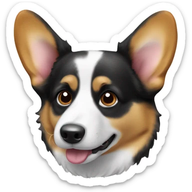 A black-and-white corgi with a merle coat. sticker