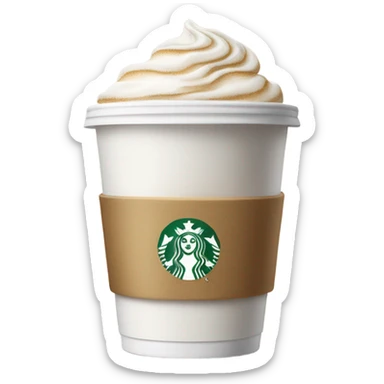 white starbcks with cream sticker