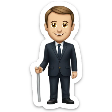 Emmanuel Macron qui tient un drapeau d'Israël sticker