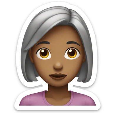 girl with her hands on her had sitting sad sticker