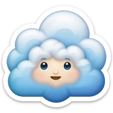 create a realistic emoji showing a cloud with blue gradient sticker