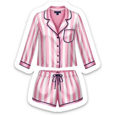 Striped pink and white silk Victoria’s Secret pajama set sticker