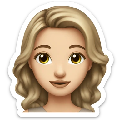 beautiful girl green eyes light brown haie sticker