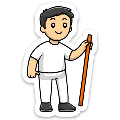 cartoon sticker of a man with a peg leg sticker