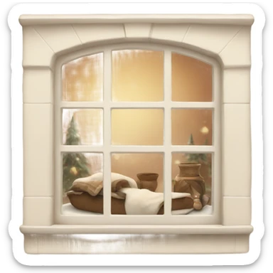Cozy warm cream window  sticker