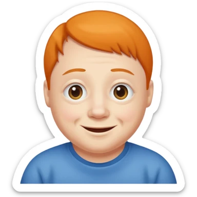 Down syndrome droopy eye smiling sticker