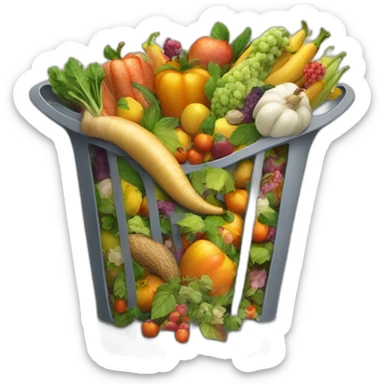 a large horn-shaped container overflowing with produce, flowers, or nuts sticker