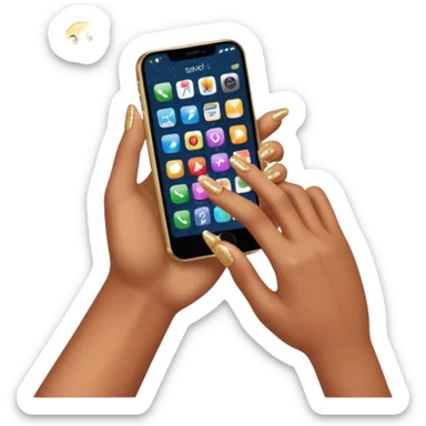 hand putting a phone aside with sparkles sticker