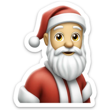 Pale Santa Claus standing by Rudolf sticker