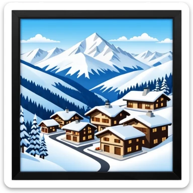 luxus ski resort sticker