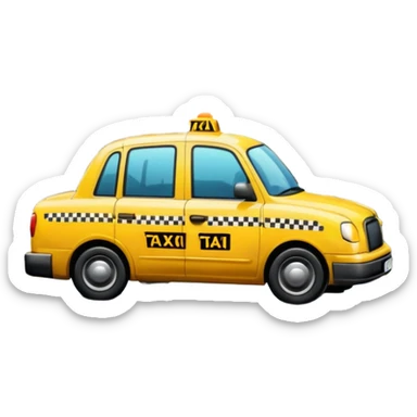 Taxi reflection + puddle, sticker