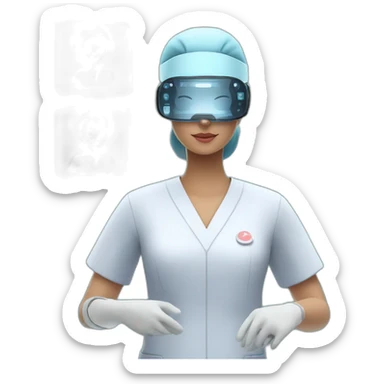 Surgeon-with-virtual-reality-display-operating-on-woman sticker
