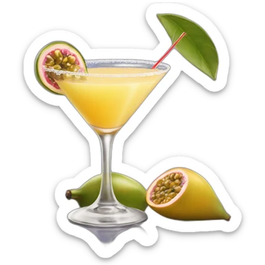 Grogu Dunning drinking a passion fruit martini sticker