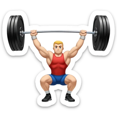 An emblem symbolizing powerlifting, featuring a bold barbell at the center, with strong, muscular arms lifting the barbell. The design is dynamic and powerful, using sharp lines and bold text. The background is minimal, ensuring the focus stays on the emblem. sticker