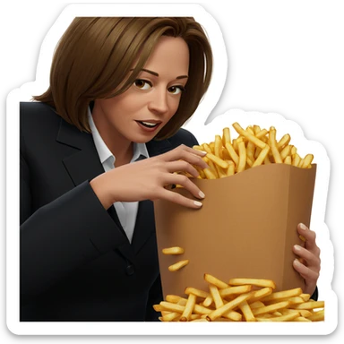 girl enjoying classy fries sticker