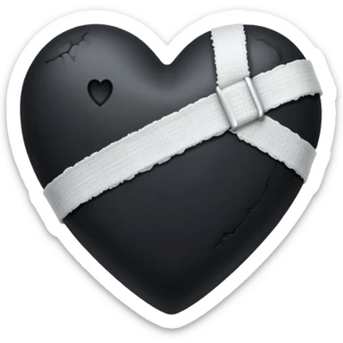 A black heart with bandages  sticker