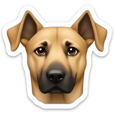 Mixture between a kangal dog and a malinois dog With folded ears sticker
