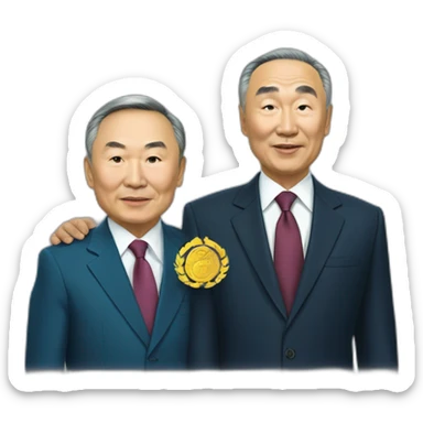 Nazarbayev with tokayev sticker