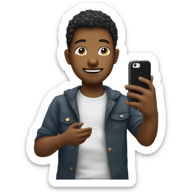 kids taking a photo of someone on his phone sticker