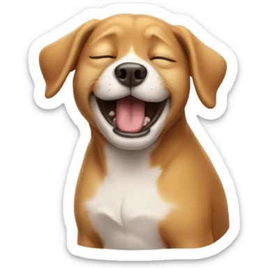 Happy dog crying sticker